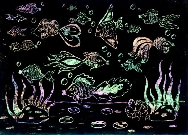 Граттаж кошка