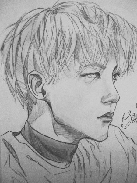 BTS карандашом Хосок