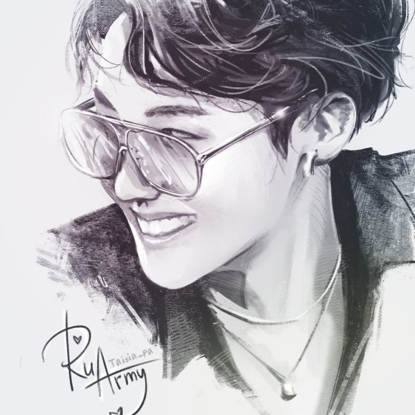 БТС арт карандашом Джей Хоуп