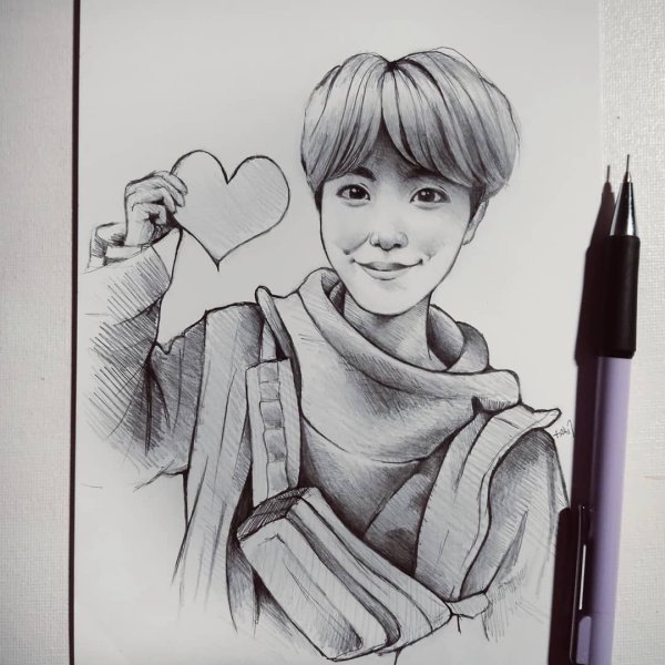 БТС карандашом Джей Хоуп