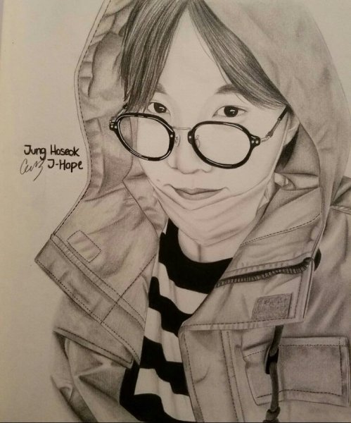 Джей Хоуп карандашом
