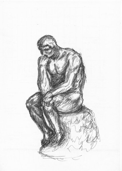 Мыслитель Родена эскиз