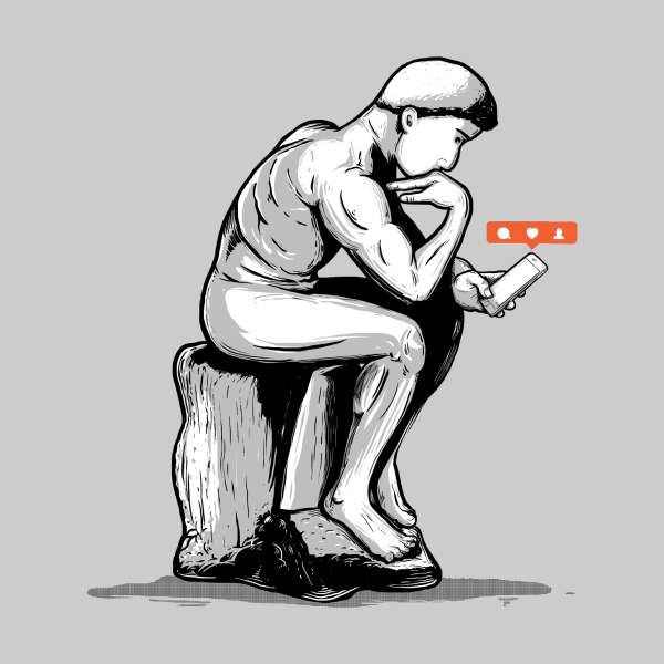 Мыслитель Родена силуэт