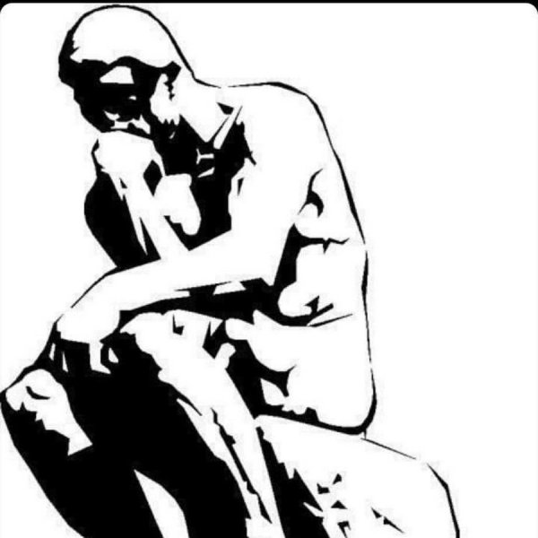 Мыслитель Родена контур