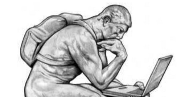 Шарж на мыслителя Родена