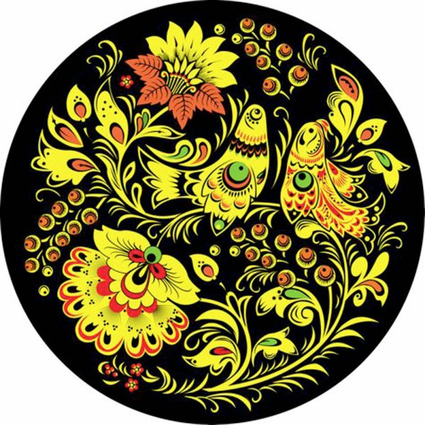 Петриковская роспись ягоды брусники