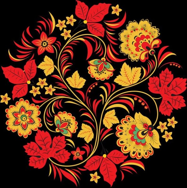 Мотивы хохломской росписи