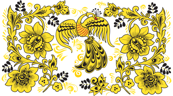 Хохломская роспись на доске