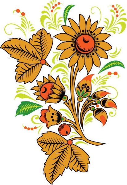 Городецкая роспись цветочный мотив