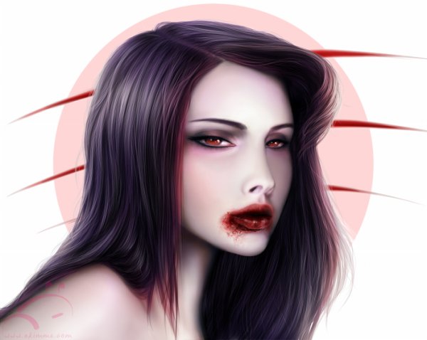 Длинноволосая вампирша