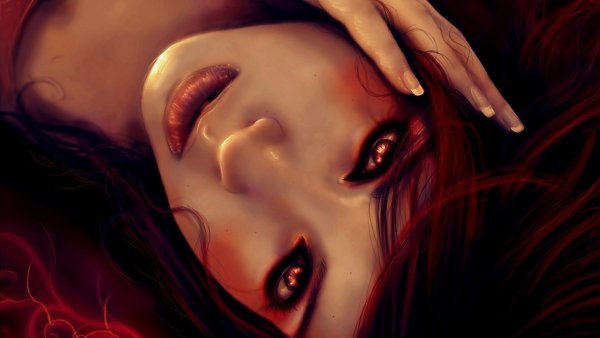 Девушка вампир рисунок