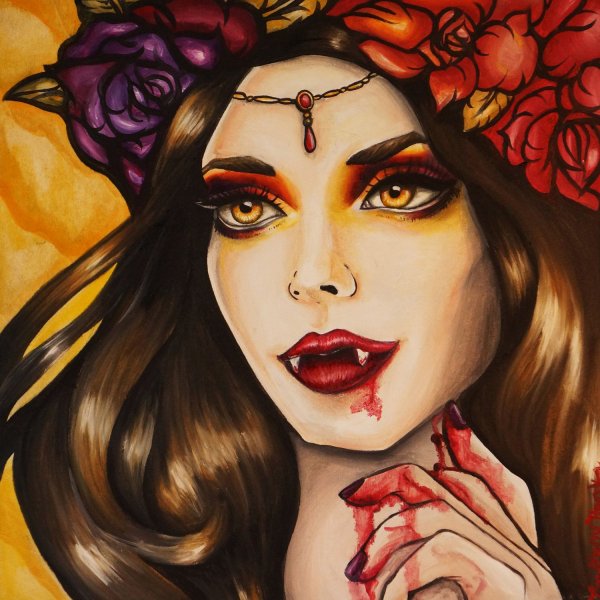 Вампир на белом фоне