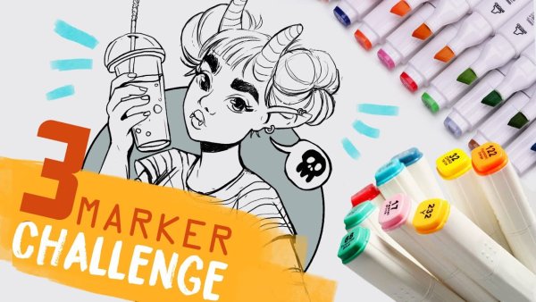 Три фломастера ЧЕЛЛЕНДЖ