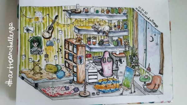 Улитка акварелью