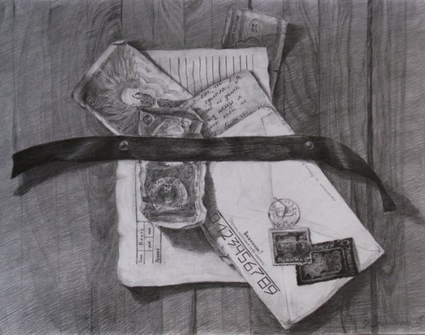 Натюрморт обманка Графика