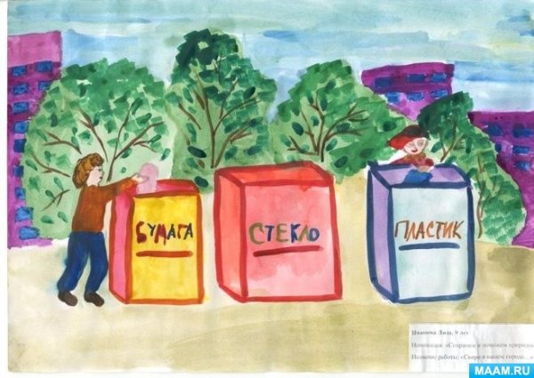 Рисование на тему мусор