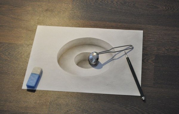 Натюрморт обманка карандашом