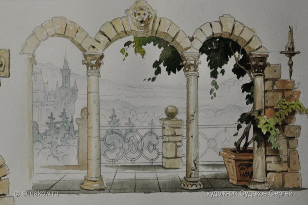 Нарисованное окно на стене