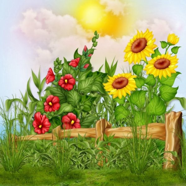 Клумбы для цветов карандашом