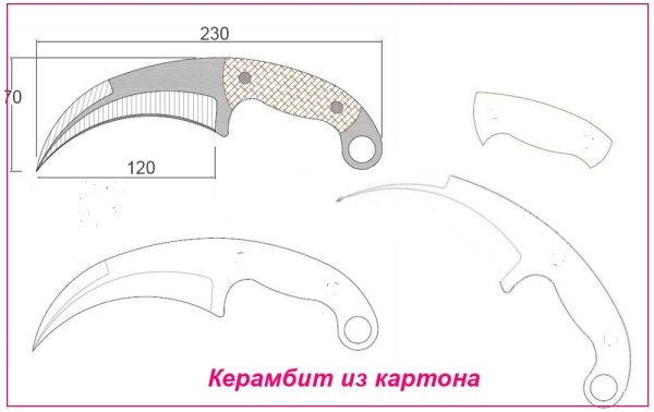 Нож керамбит в полном размере