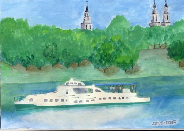 Живопись белые пароходы