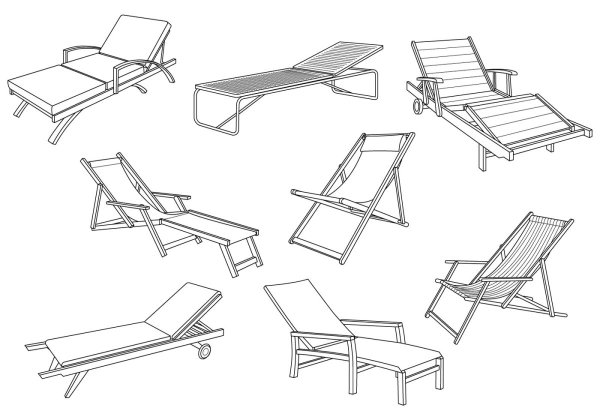 Шезлонг карандашом