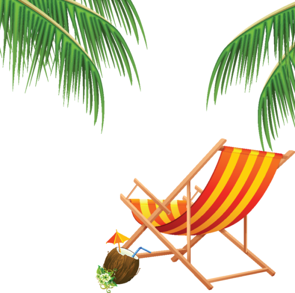 Шезлонг на белом фоне