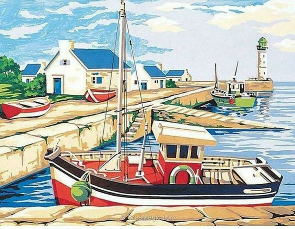 Причал рисунок