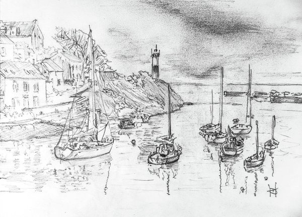 Порт рисунок карандашом