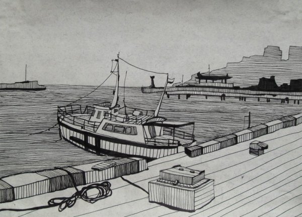 Пристань рисунок