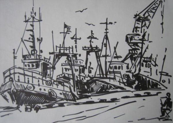 Портовый кран вектор