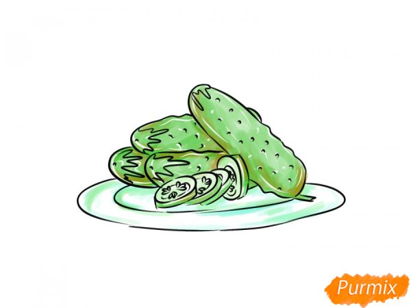 Банка с огурцами рисование