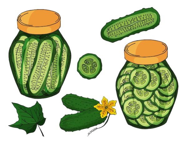 Банка с огурцами для детей