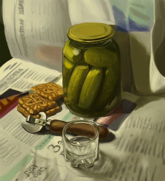 Банка с огурцами рисунок