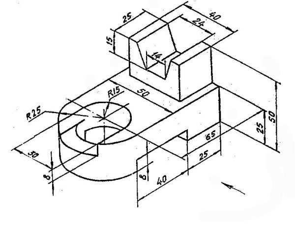 Инженерная Графика аксонометрические проекции 3 вида