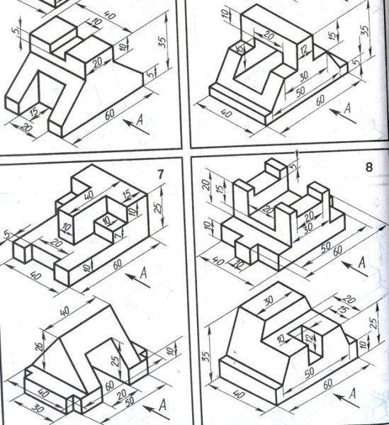 Задание по черчению аксонометрия