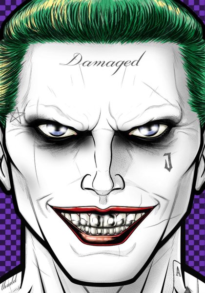 Лицо Джокера на черном фоне