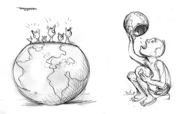 Голод рисунок карандашом