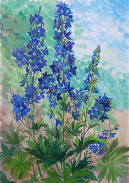 Карл Бреннер картины Флоксы дельфиниум