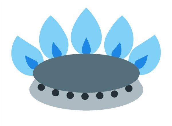 Газовая конфорка на белом фоне