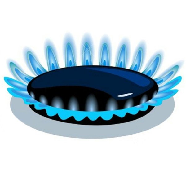 Газовая конфорка на прозрачном фоне