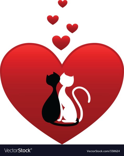 Два кота с сердечком