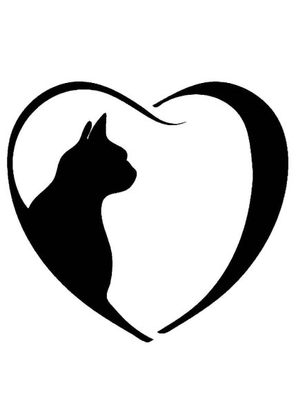 Силуэт кошки тату