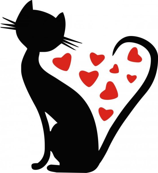 Котики с сердечками