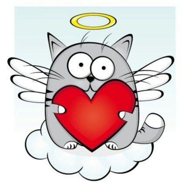 Кот мультяшный с сердцем