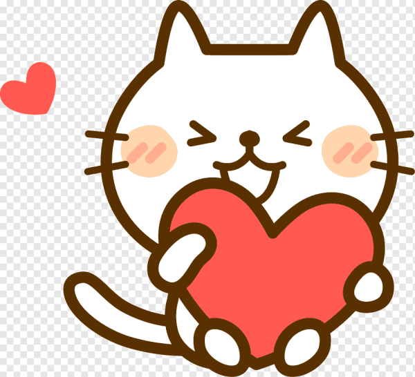 Котик с сердечком вектор