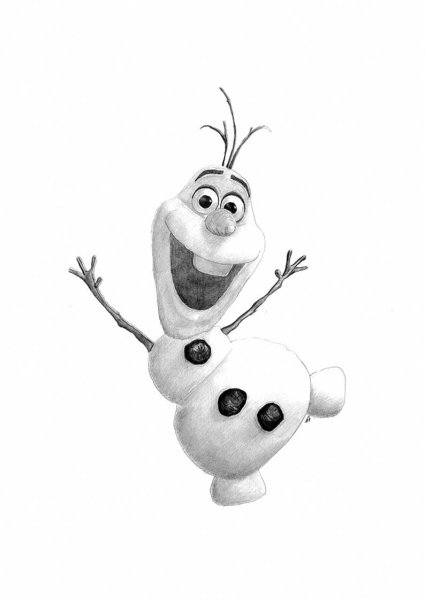 Олов Снеговик на белом фоне