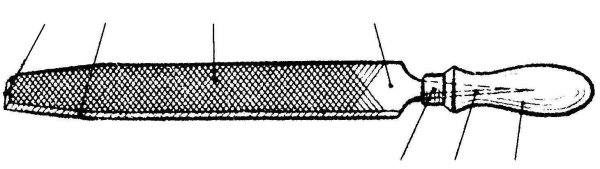 Строение слесарного напильника