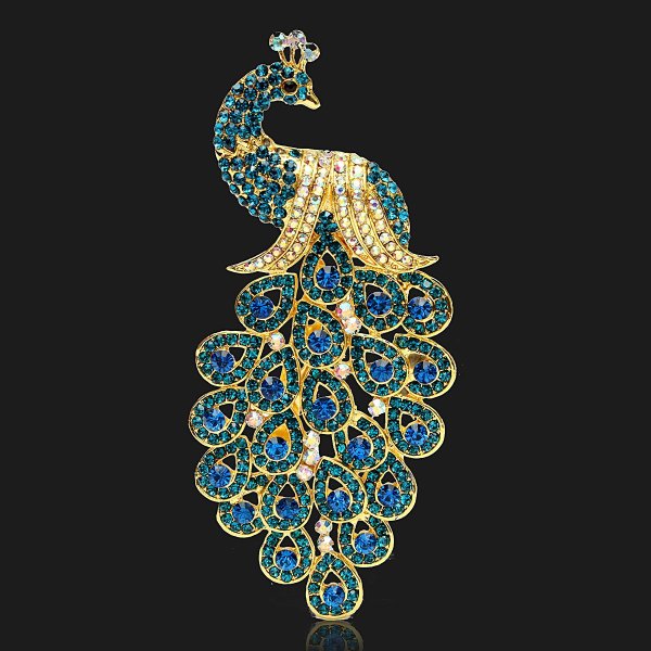 Брошь Павлин Брилл