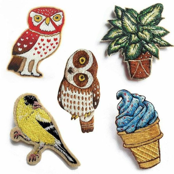 Броши вышивка гладью на фетре